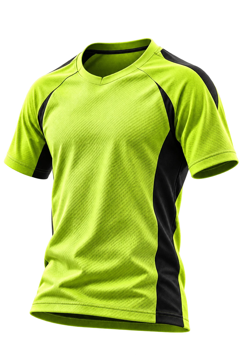 Lime football jersey with black side panels